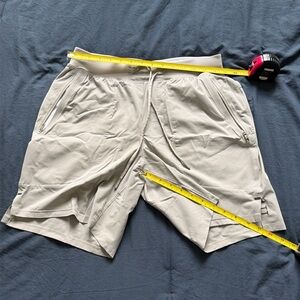 LULULEMON SHORTS MEN - medium, tan 7" inseam